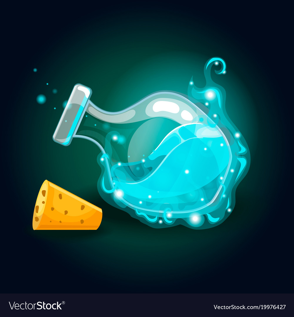 Bottle with magic smog and elixir