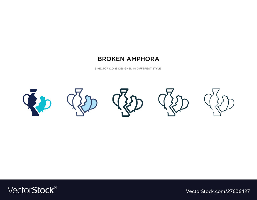 Broken amphora icon in different style two