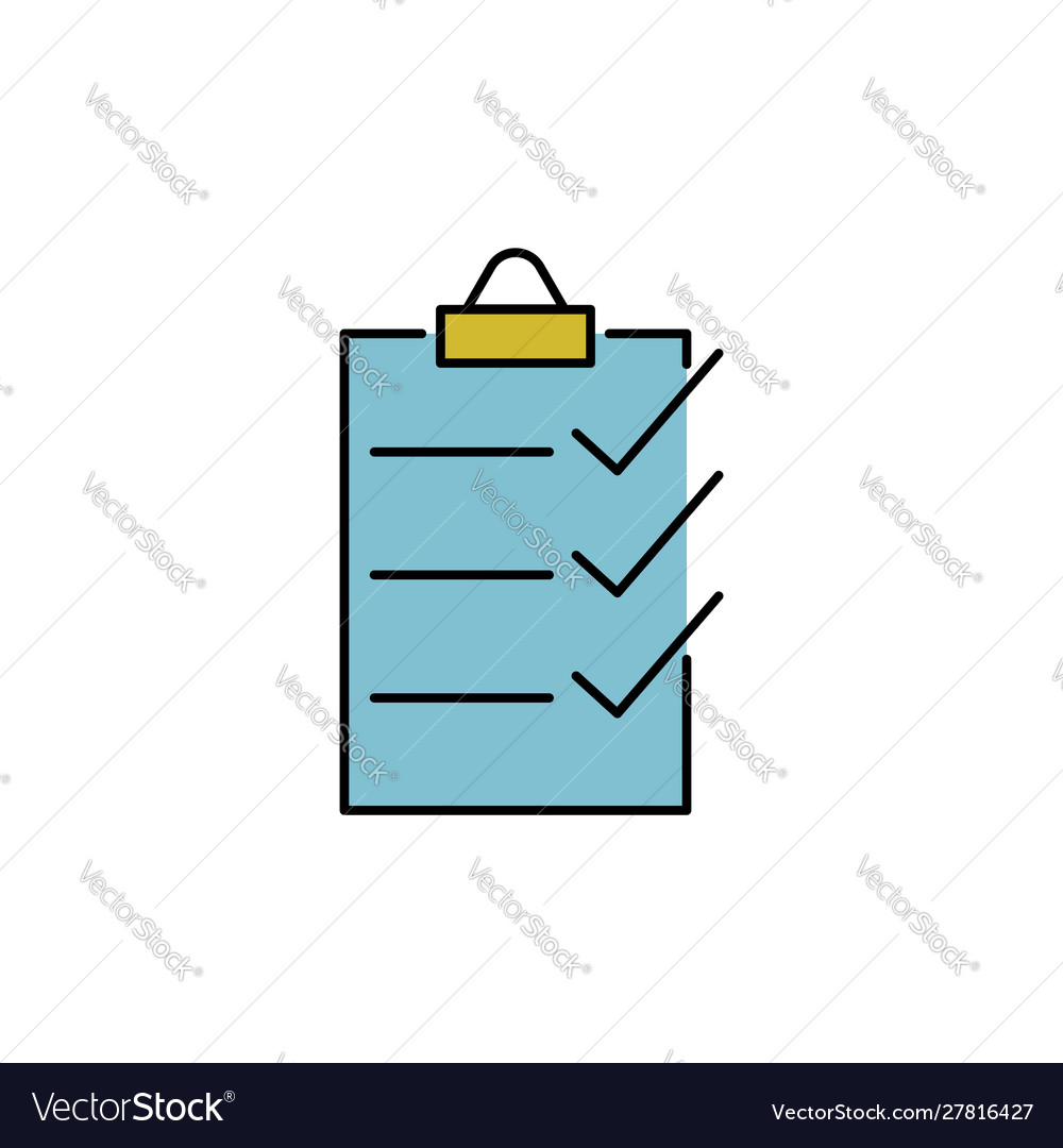 Check list line color icon Vector Image Check list line color icon