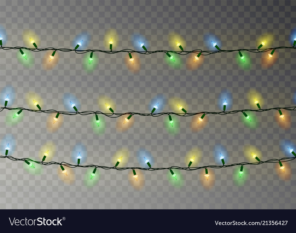 Christmas color lights string transparent effect