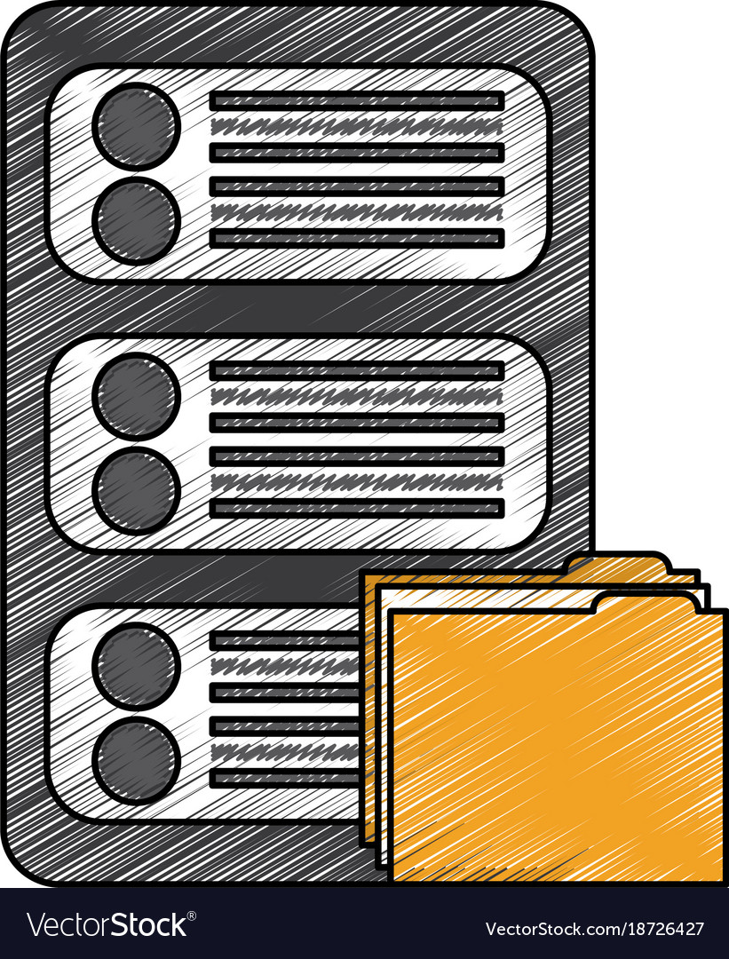 Data center server folder file document organize Vector Image