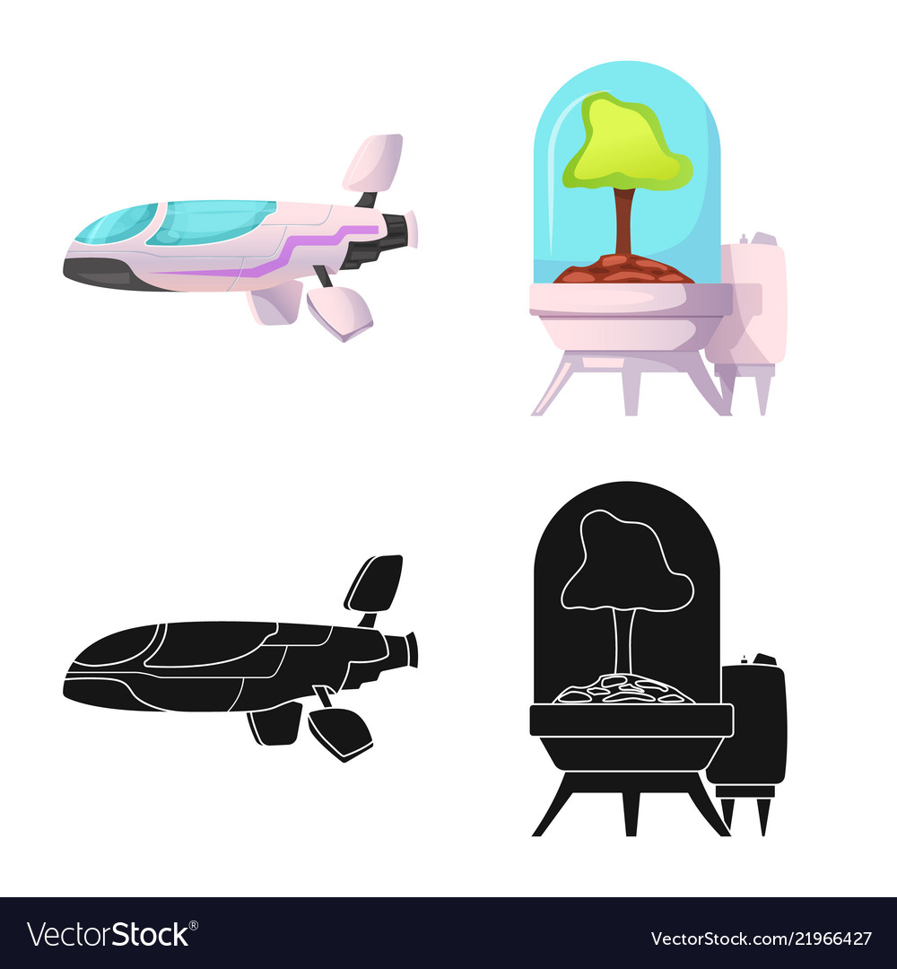 Design of mars and space icon collection vector image Design of mars and space icon collection