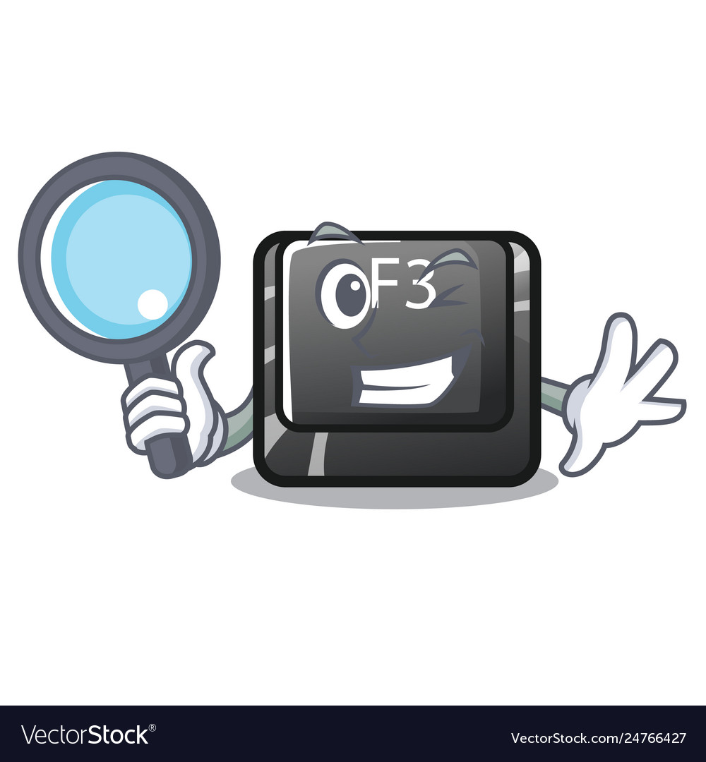 Detective button f3 on character keyboard vector image Detective button f3 on character keyboard