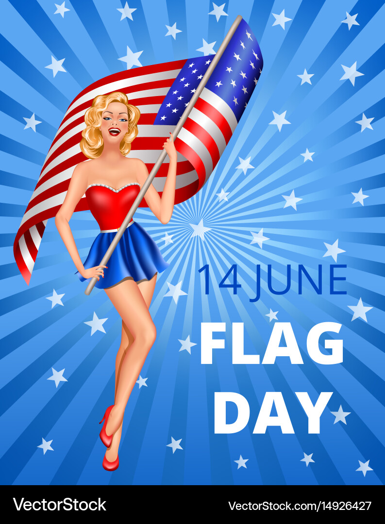 Flag day and woman Royalty Free Vector Image VectorStock