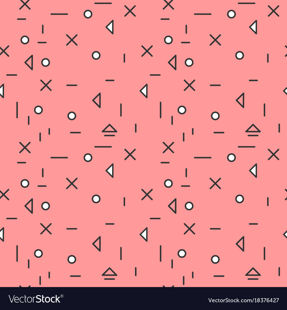 Geometric seamless pattern with plus and minus Vector Image