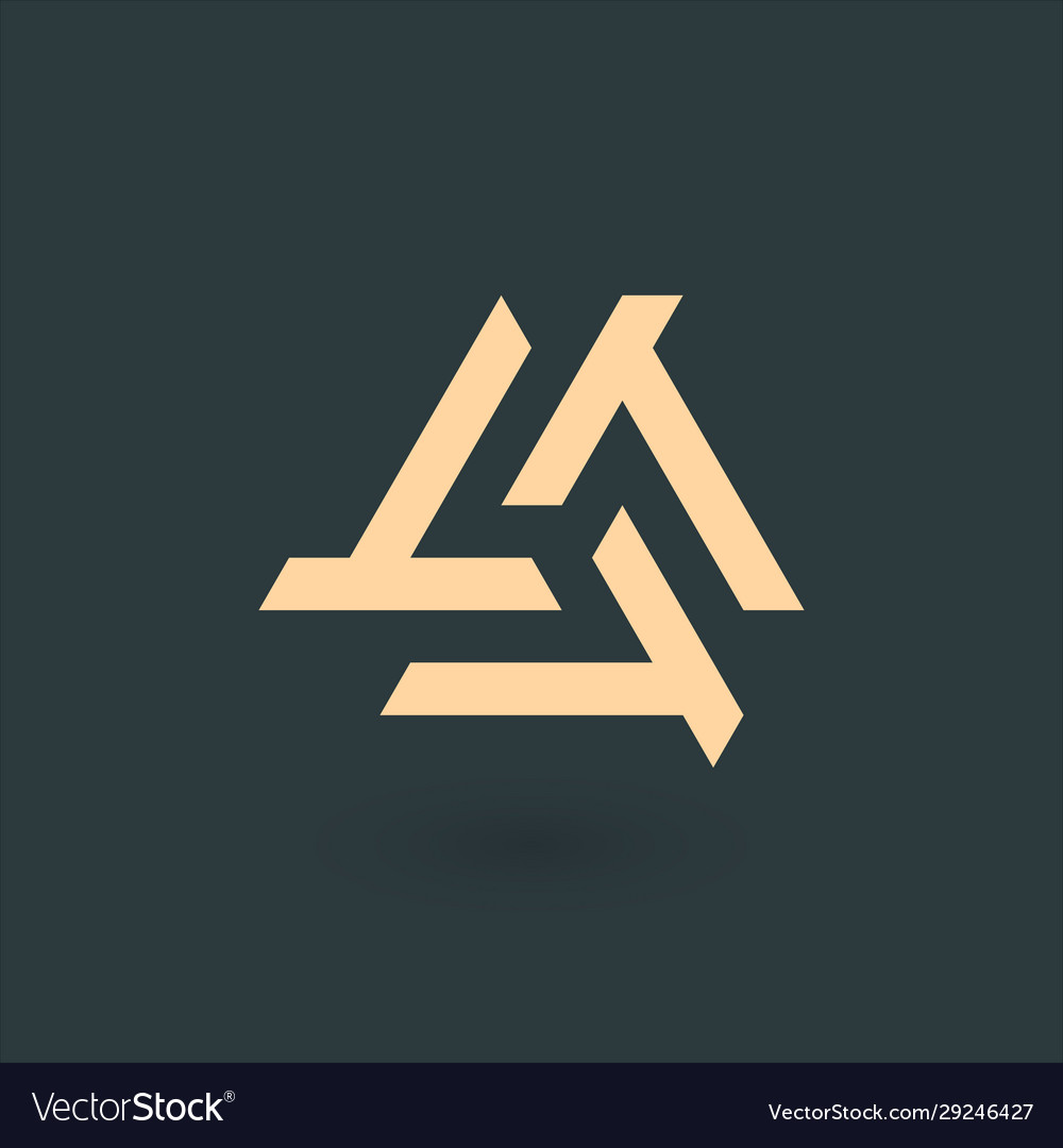 Geometric triangle unity or trinity abstract logo