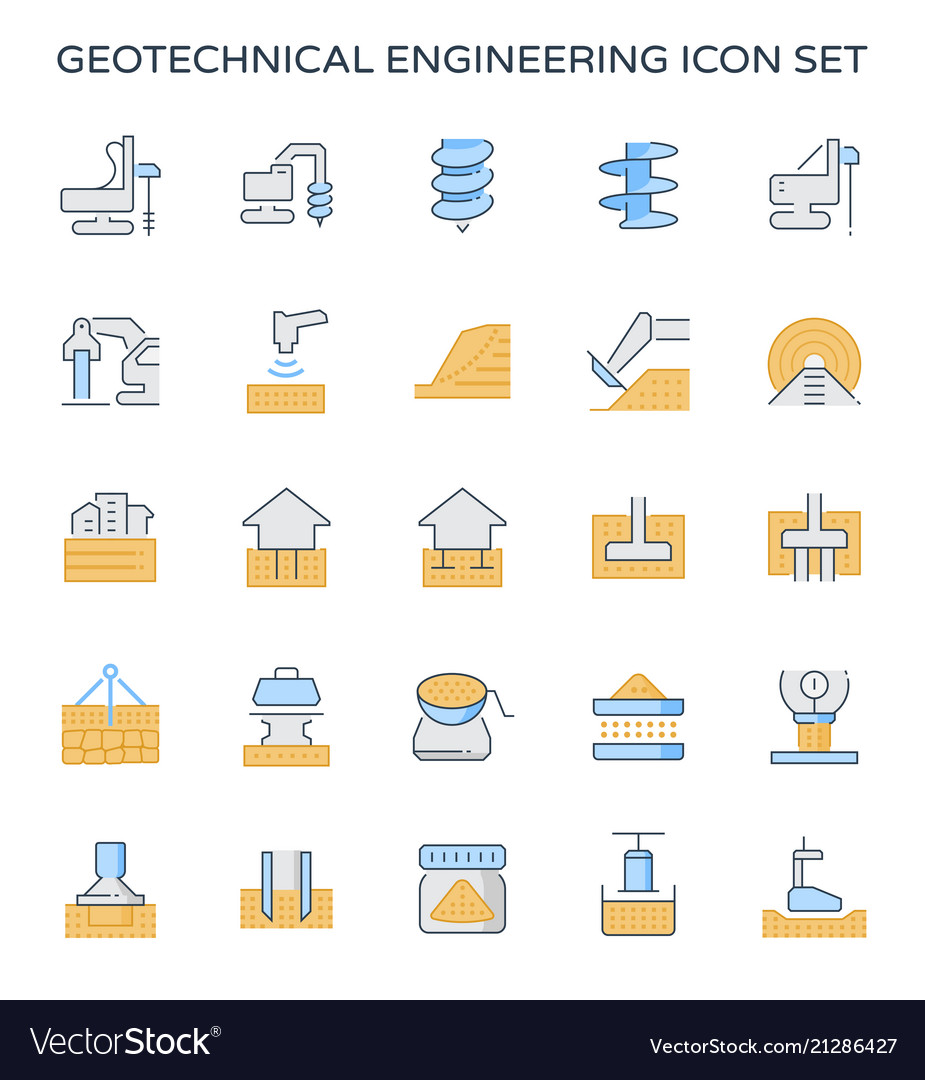 Geotechnical Engineering Icon Set
