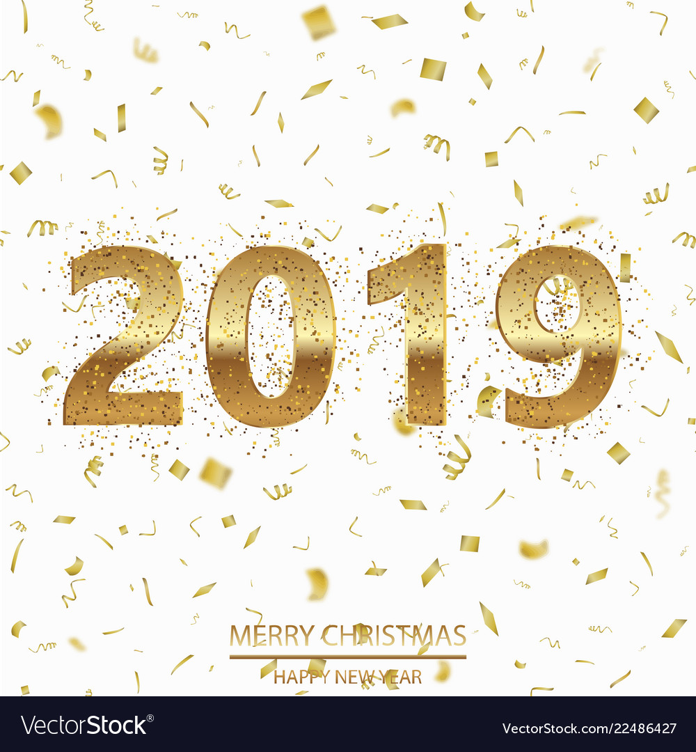 Happy new year or christmas card 2019 vector image Happy new year or christmas card 2019