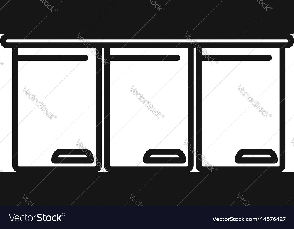 Long furniture icon outline interior Royalty Free Vector