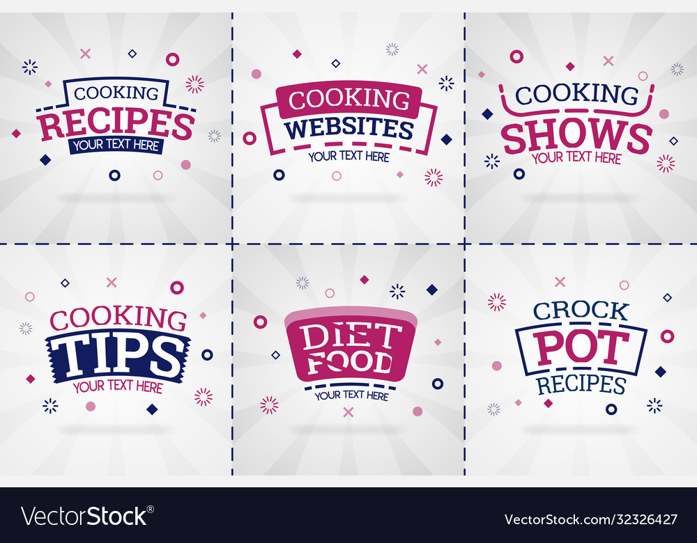 Pink Cooking Book Set For Food And Recipe Vector Image