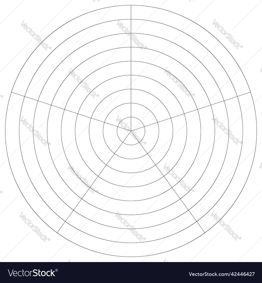 Polar circular grid mesh pie chart graph element Vector Image Polar circular grid mesh pie chart graph element