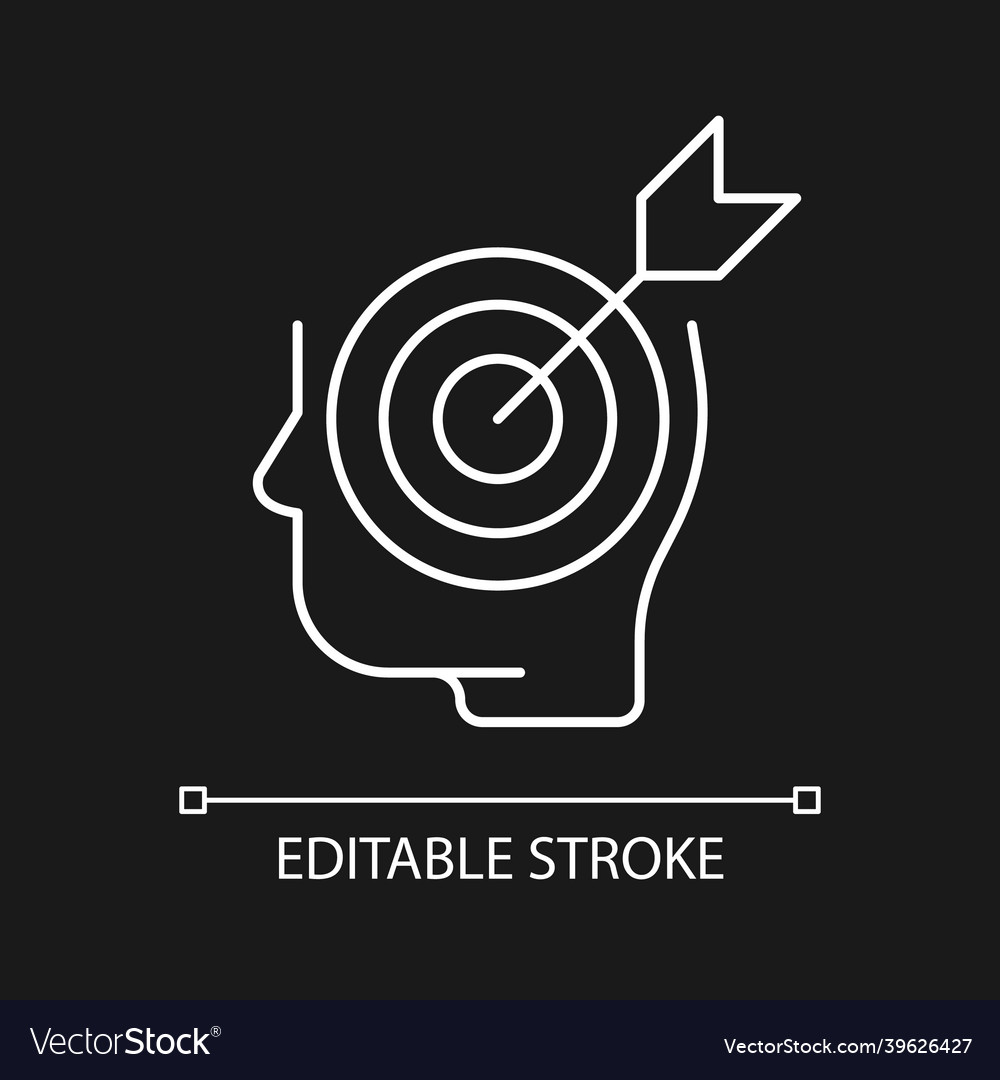 Precise knowledge white linear icon for dark theme vector image Precise knowledge white linear icon for dark theme