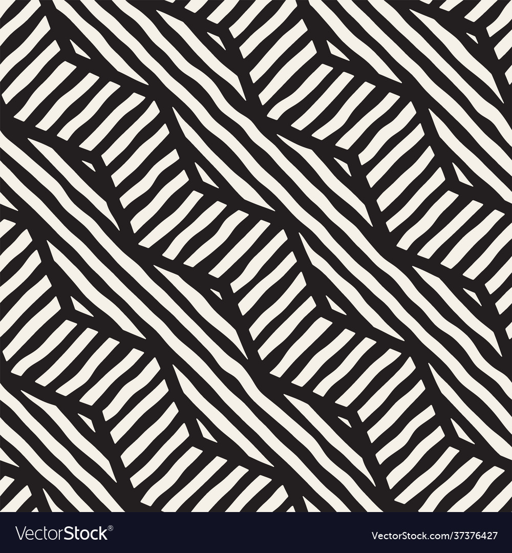 Seamless hand drawn pattern zigzag and stripe vector image Seamless hand drawn pattern zigzag and stripe