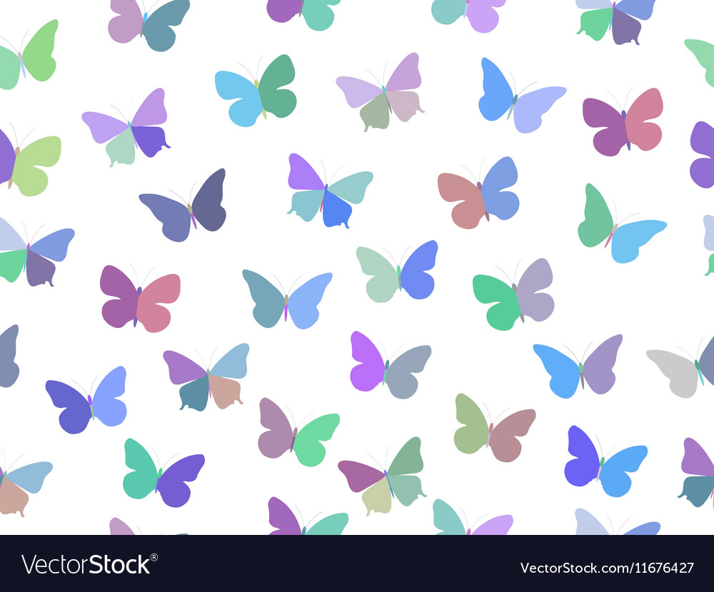 Seamless pattern with colorful butterflies