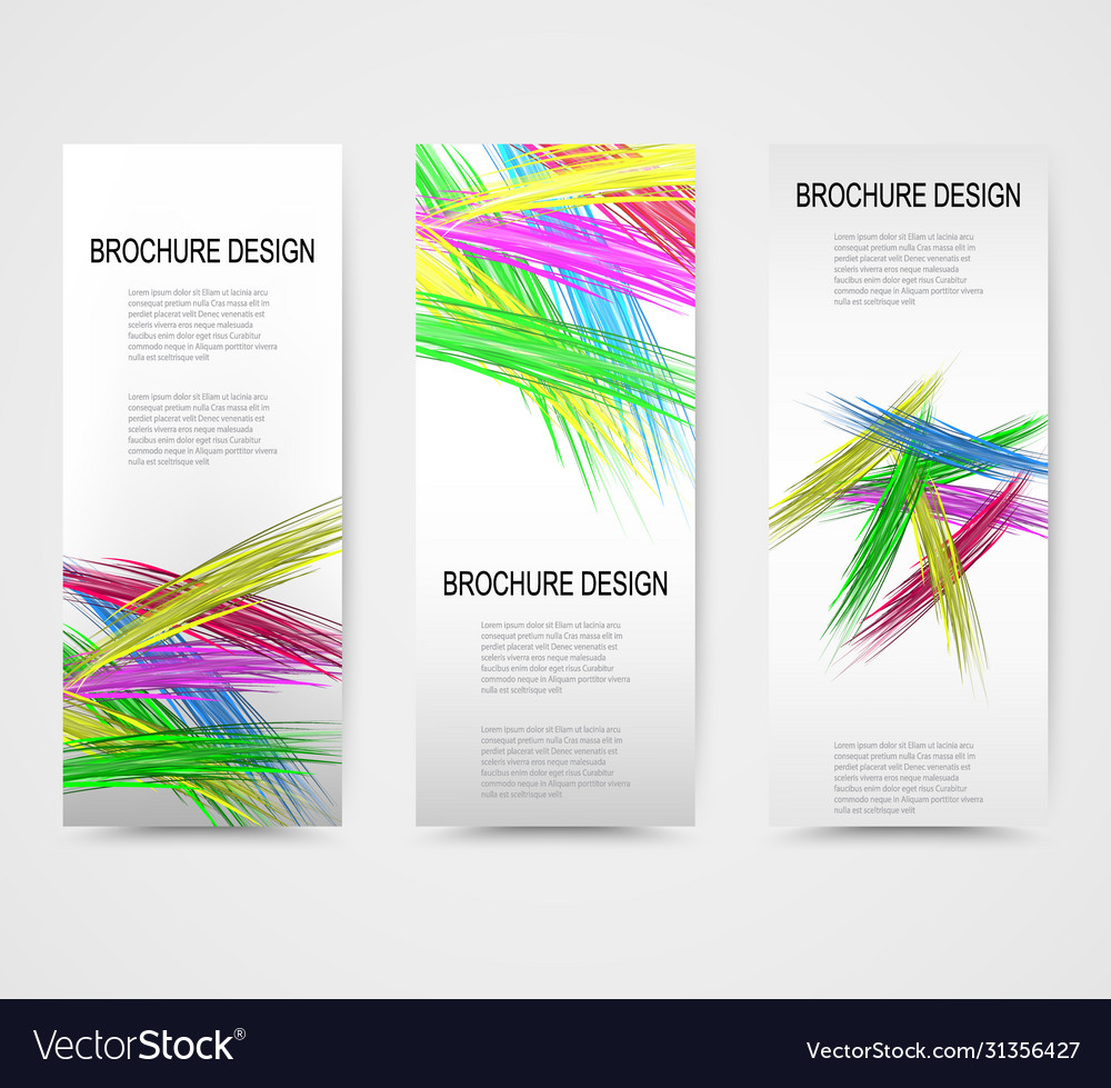 Set banners wave abstract