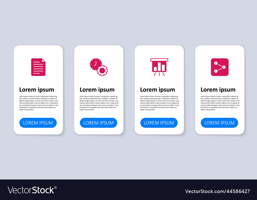 Set share board with graph chart time management Vector Image Set share board with graph chart time management