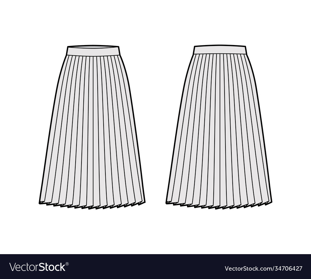 Skirt pleat technical fashion Royalty Free Vector Image