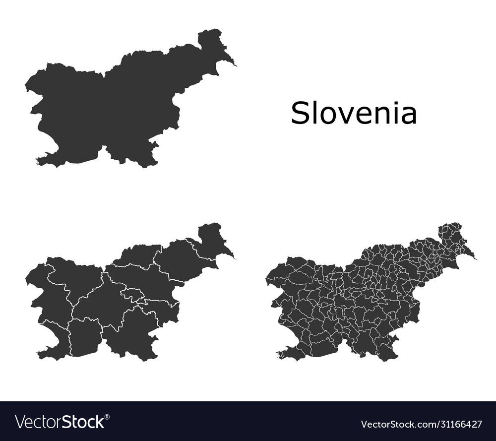 Slovenia map with regional division Royalty Free Vector