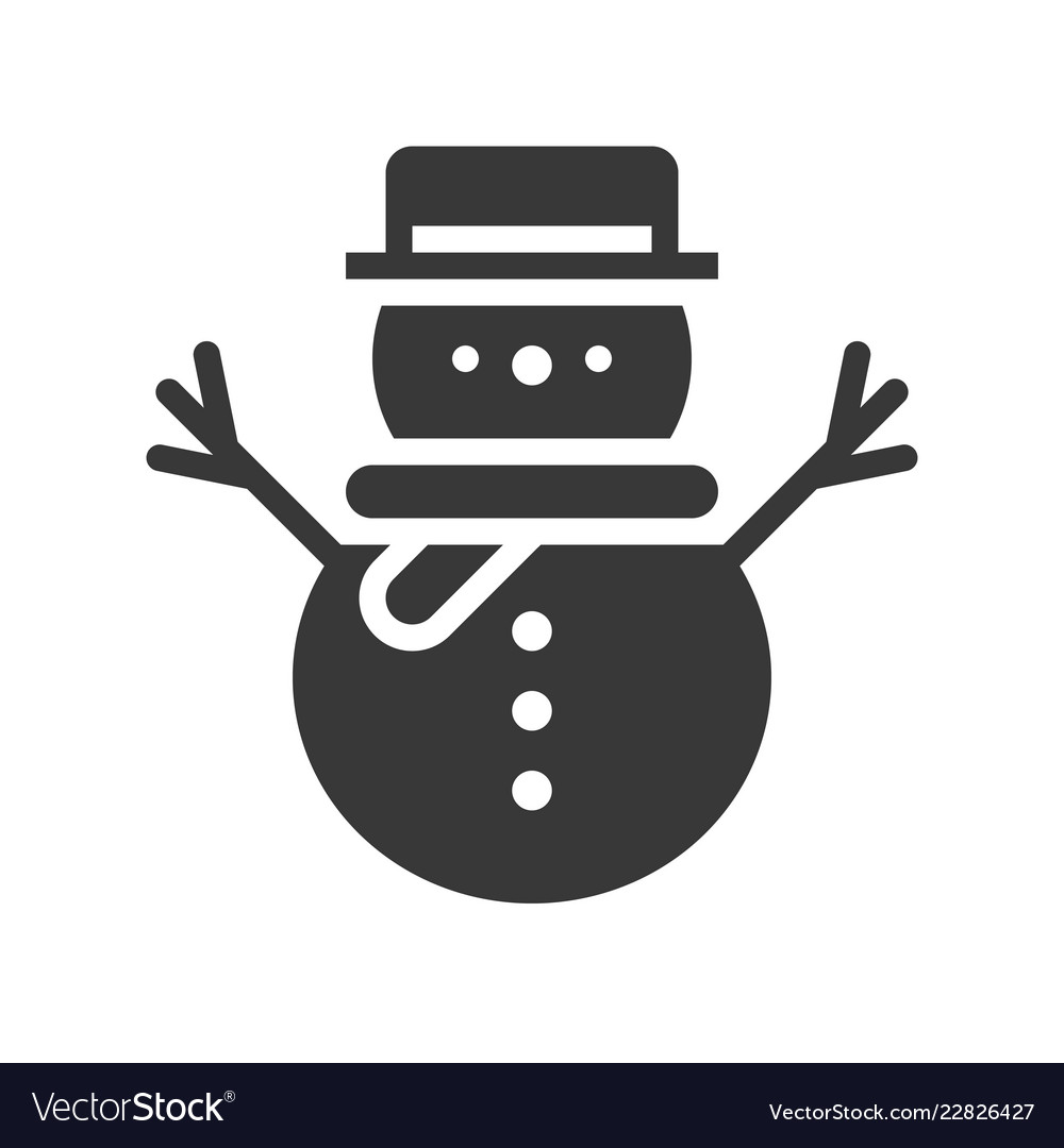 Snowman in christmas and winter theme glyph style