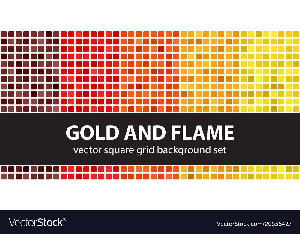 Square pattern set gold and flame seamless tile
