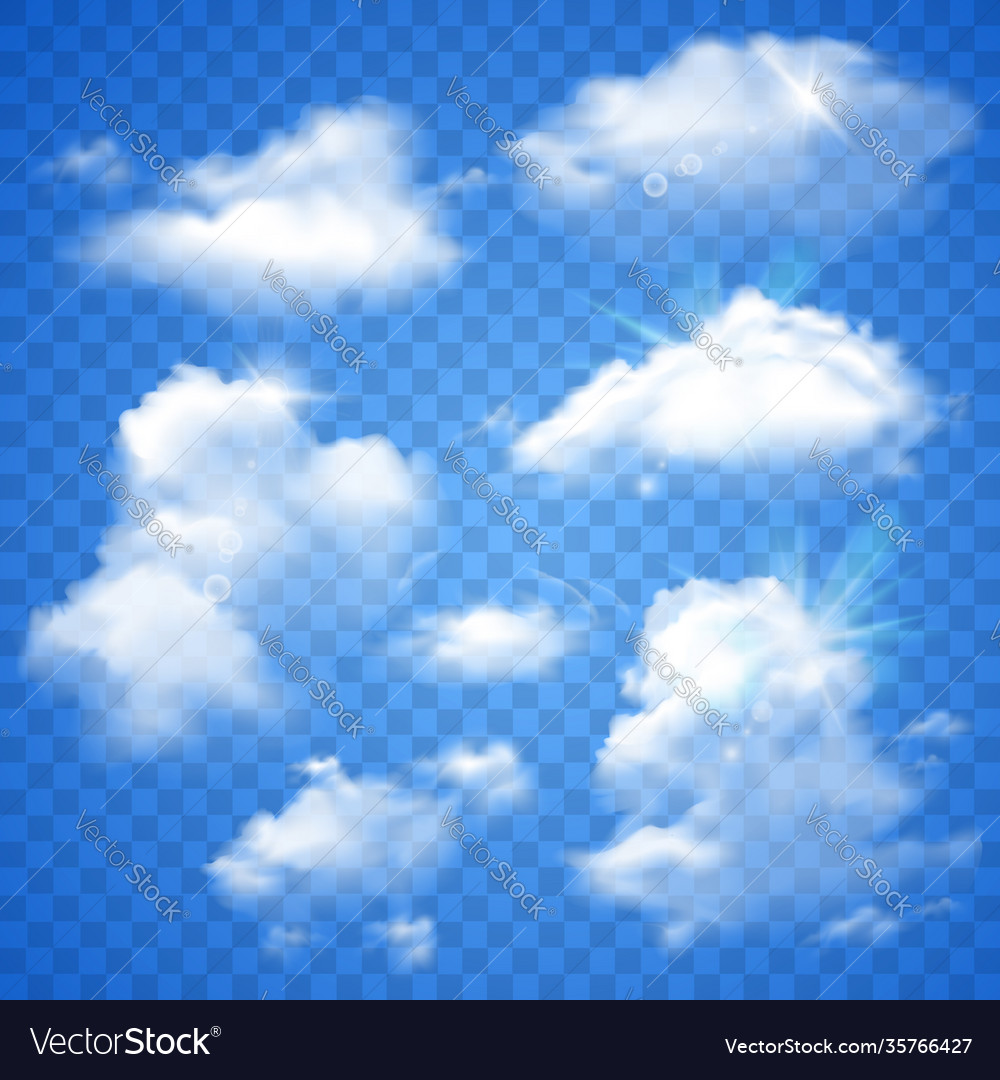 Transparent clouds on blue