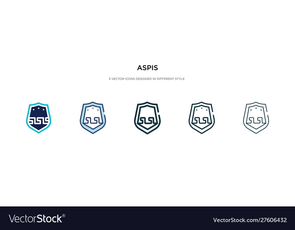 Aspis icon in different style two colored