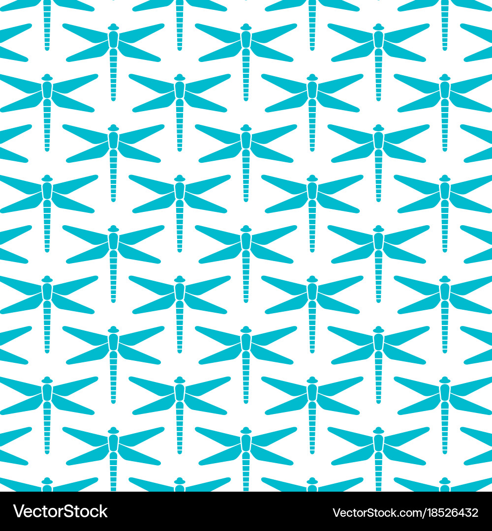 Background pattern with dragonfly icons Royalty Free Vector