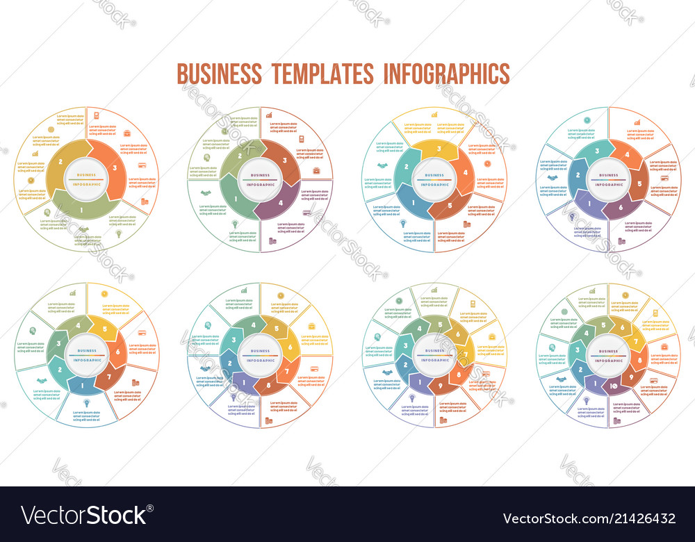 Circle Arrows Infographics Templates For 3 4 5 6 Vector Image