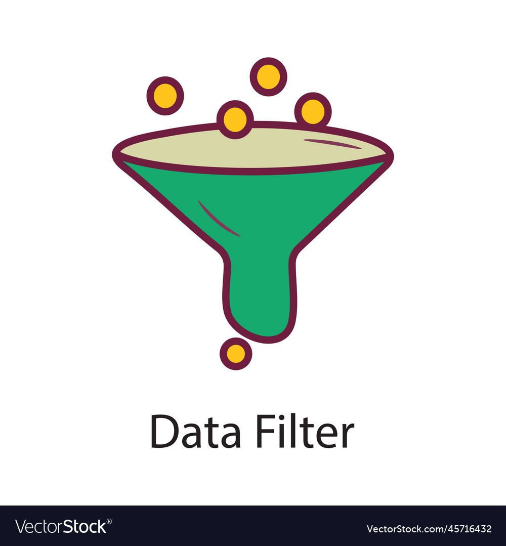 Data filter fill outline icon design