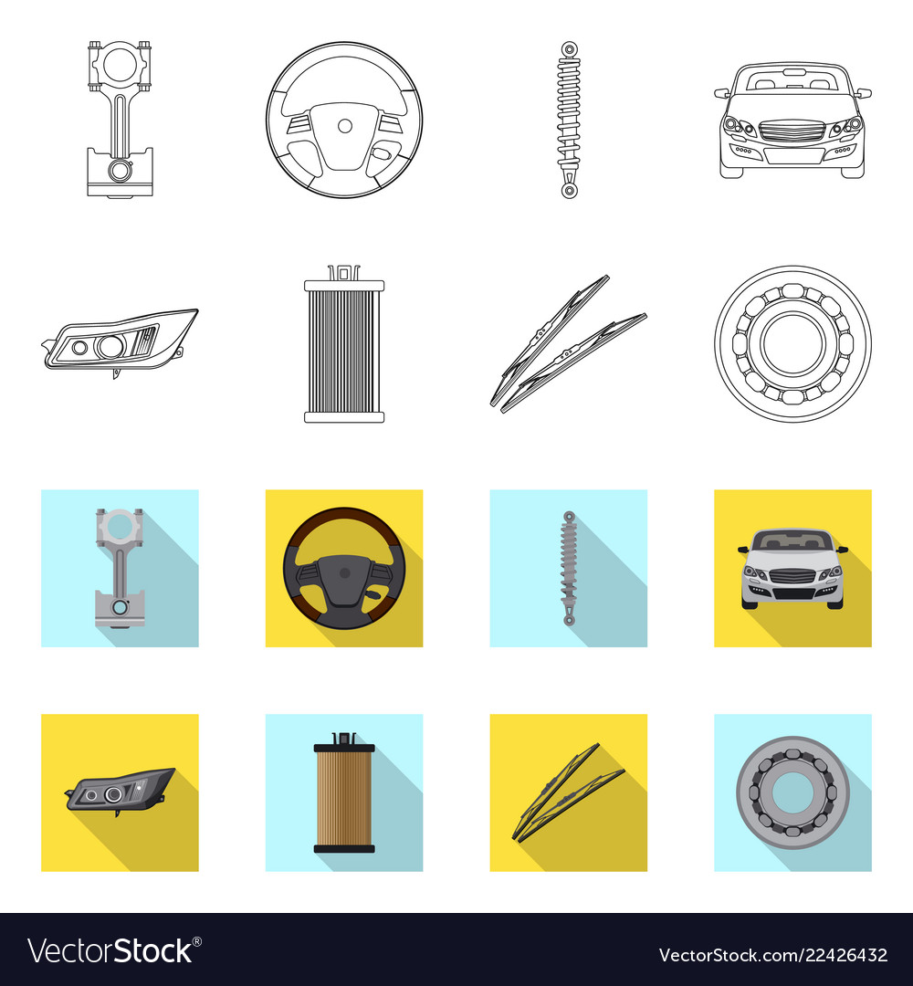 Design of auto and part sign collection vector image Design of auto and part sign collection