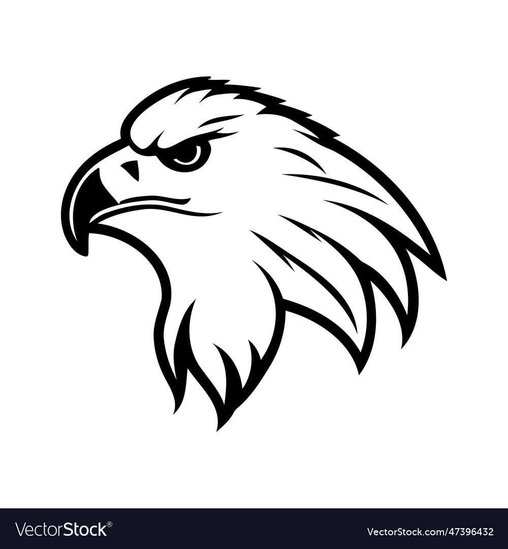 Eagle head black and white icon