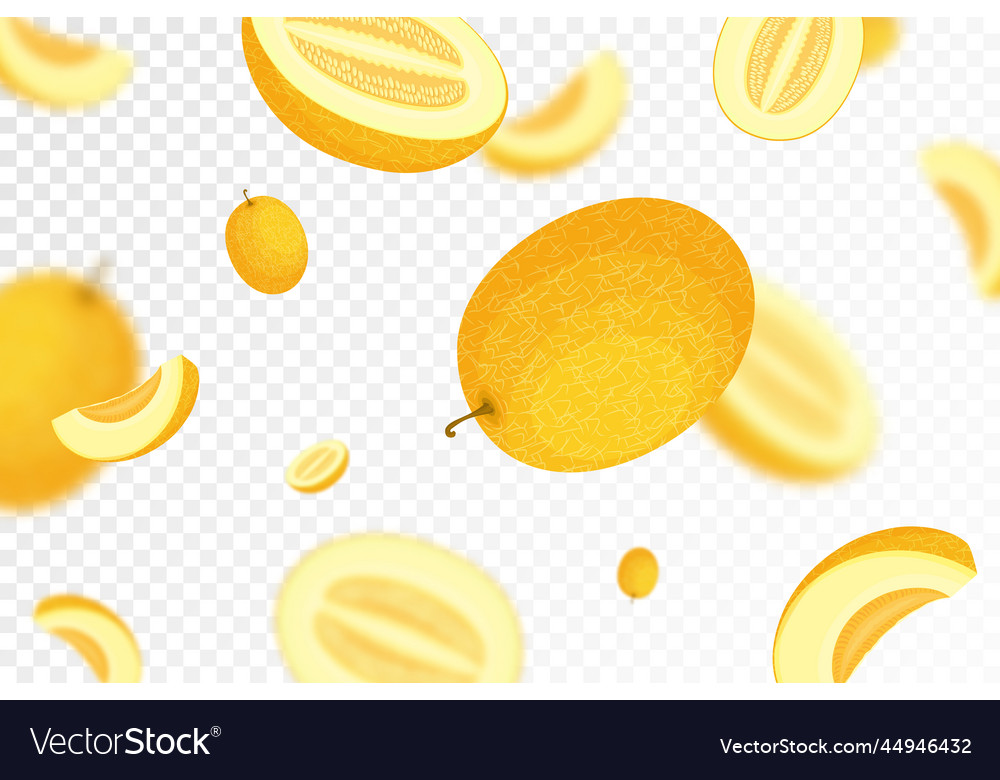Falling melon isolated on transparent background
