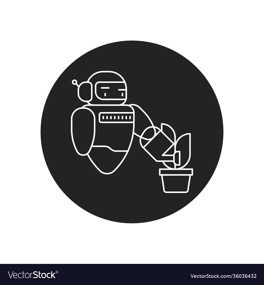 Futuristic robot automation to increase efficiency vector image Futuristic robot automation to increase efficiency