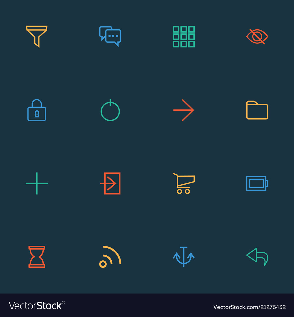 Interface icons line style set with return charge