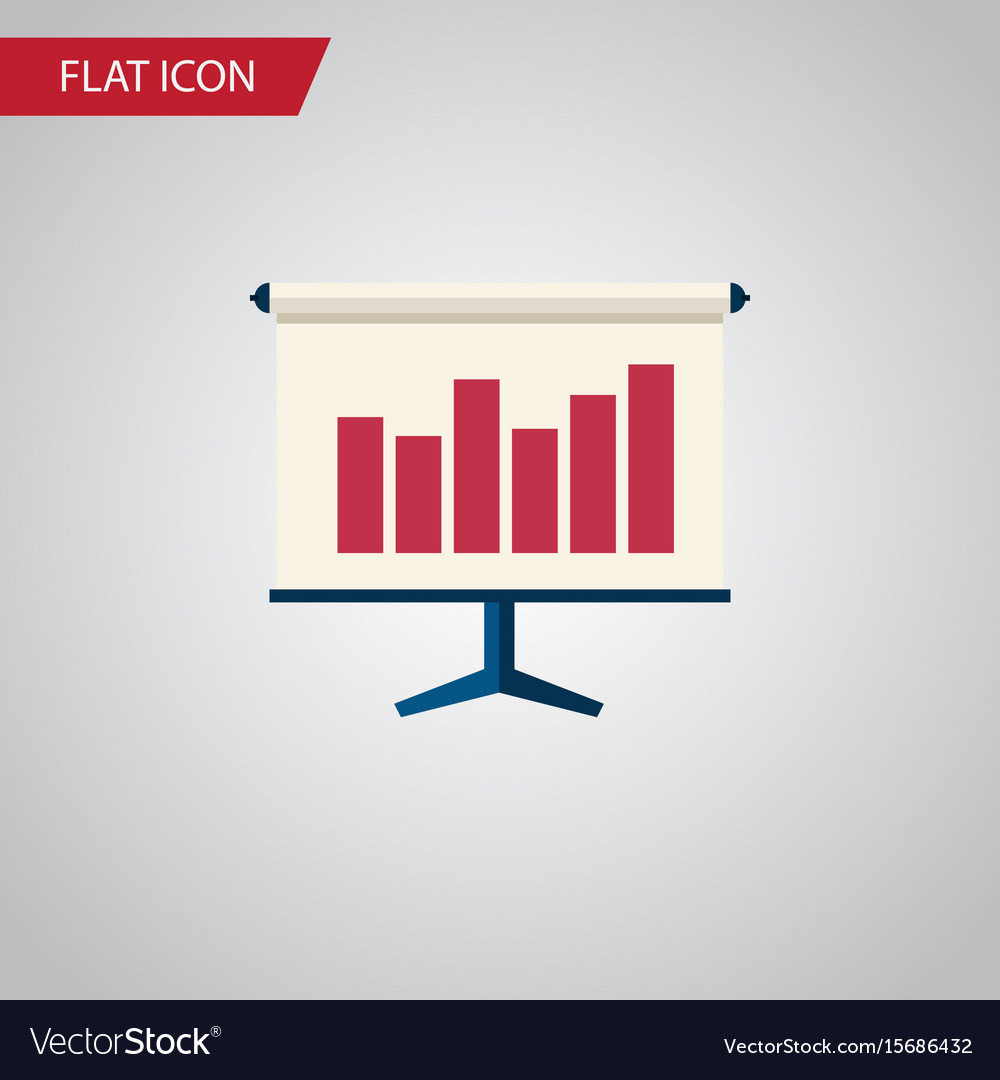 Isolated easel flat icon graph element can