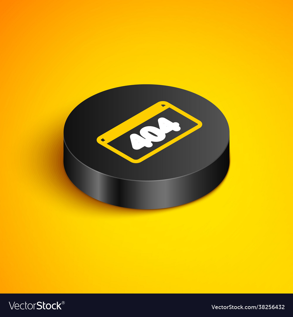 Isometric line page with a 404 error icon isolated vector image Isometric line page with a 404 error icon isolated