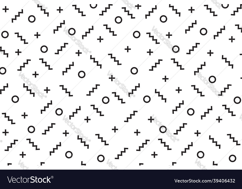Memphis abstract pattern on white background