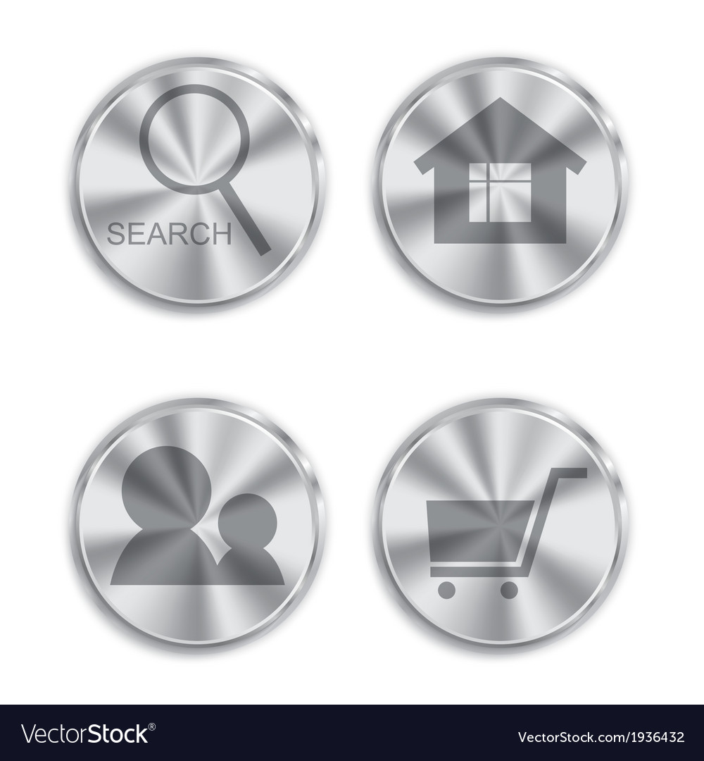 Metal button with circular processing