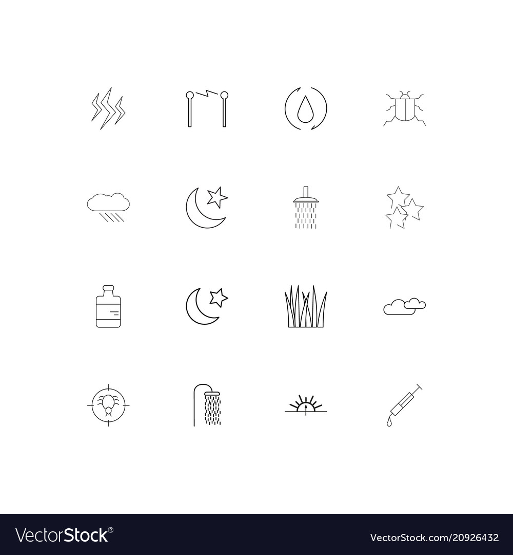 Nature linear thin icons set outlined simple