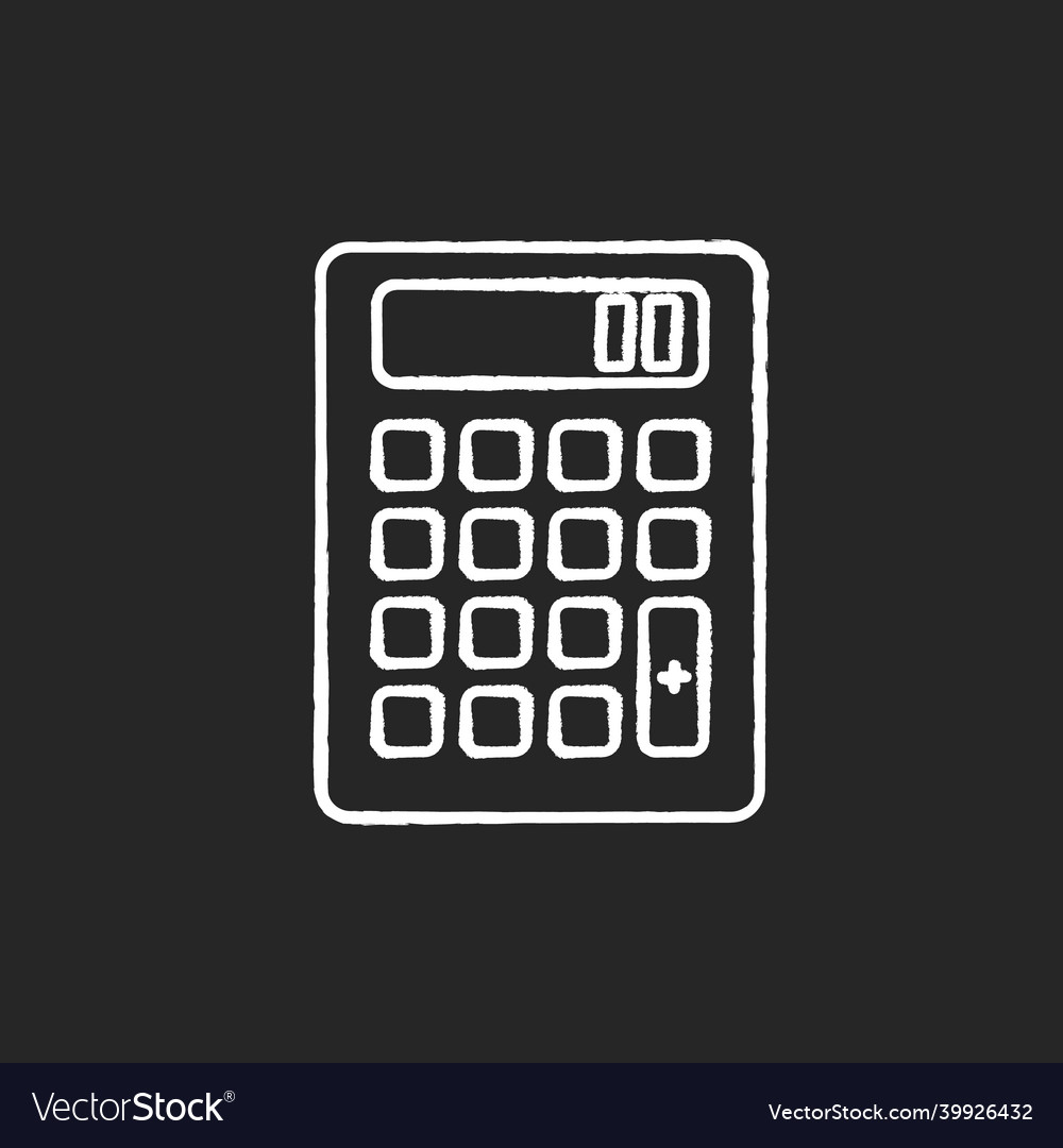 Pocket calculator chalk white icon on black