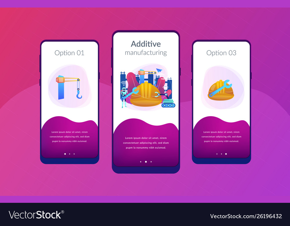 Robotics construction app interface template vector image Robotics construction app interface template