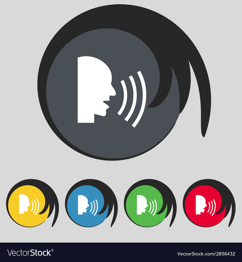 Talking flat modern web icon set colour button