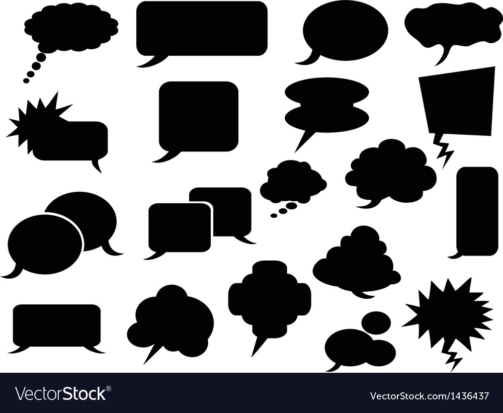 Black speech bubbles icons