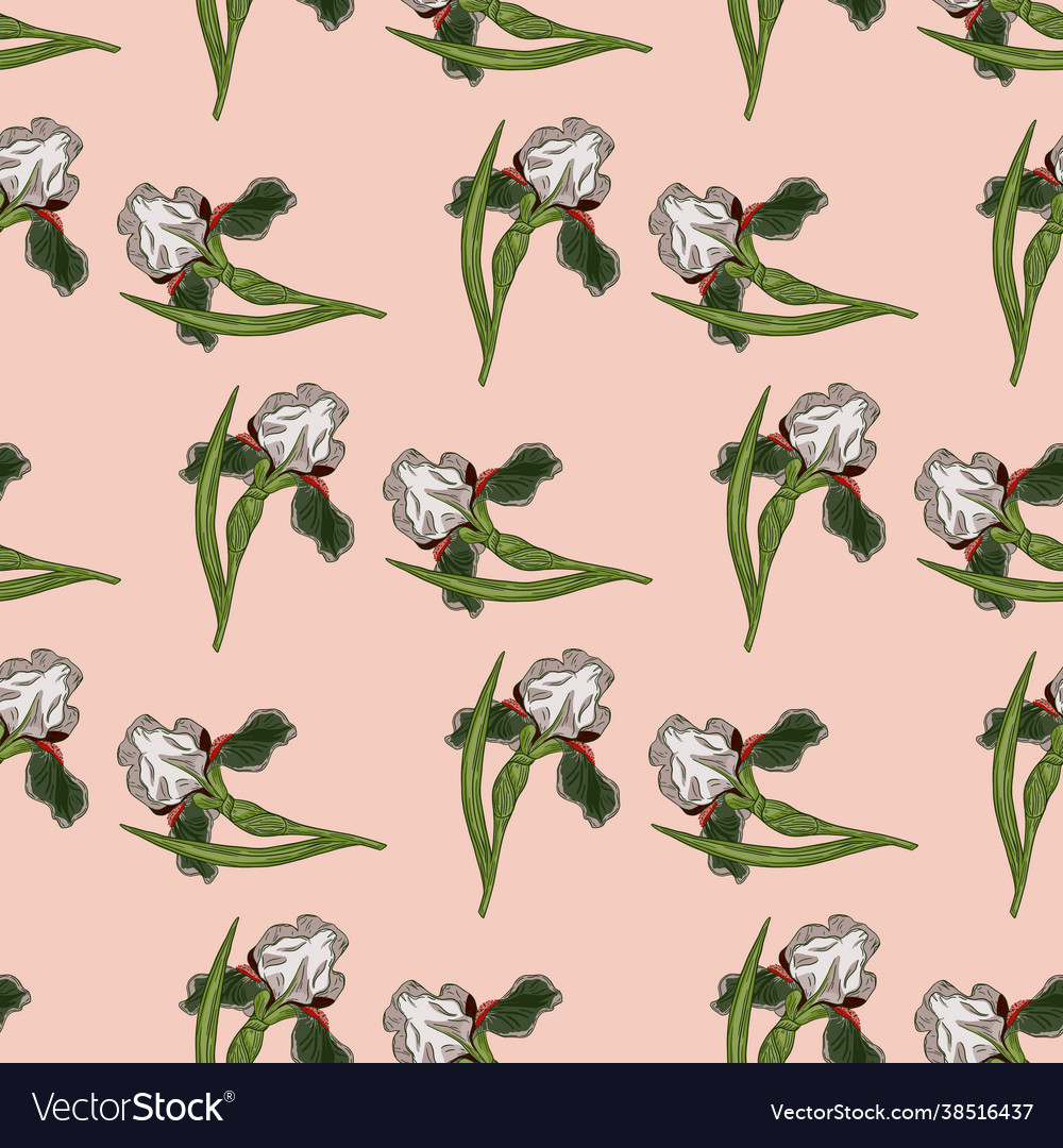 Botany seamless nature pattern with random green vector image Botany seamless nature pattern with random green