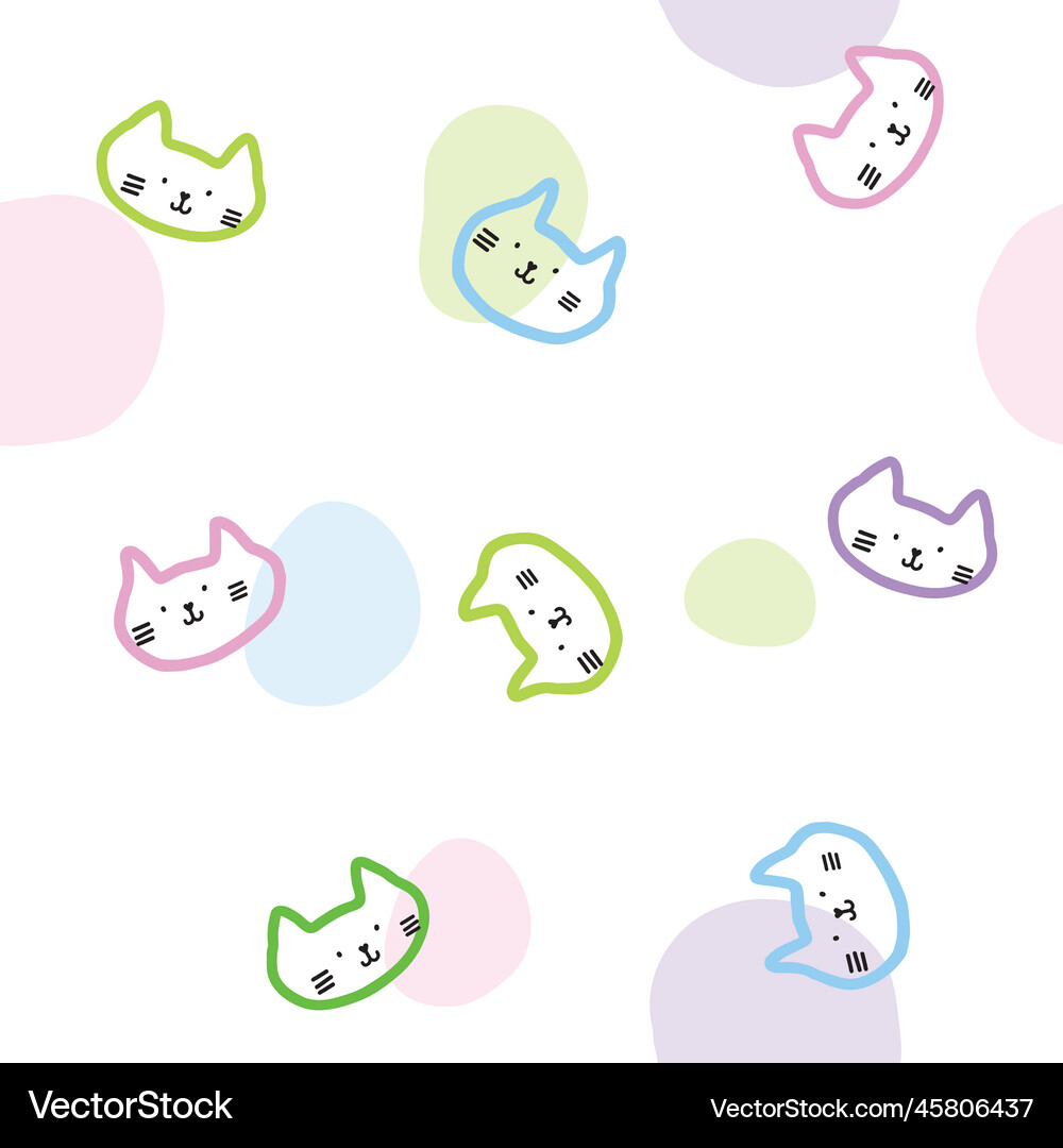 Cats - seamless pattern cute background Royalty Free Vector