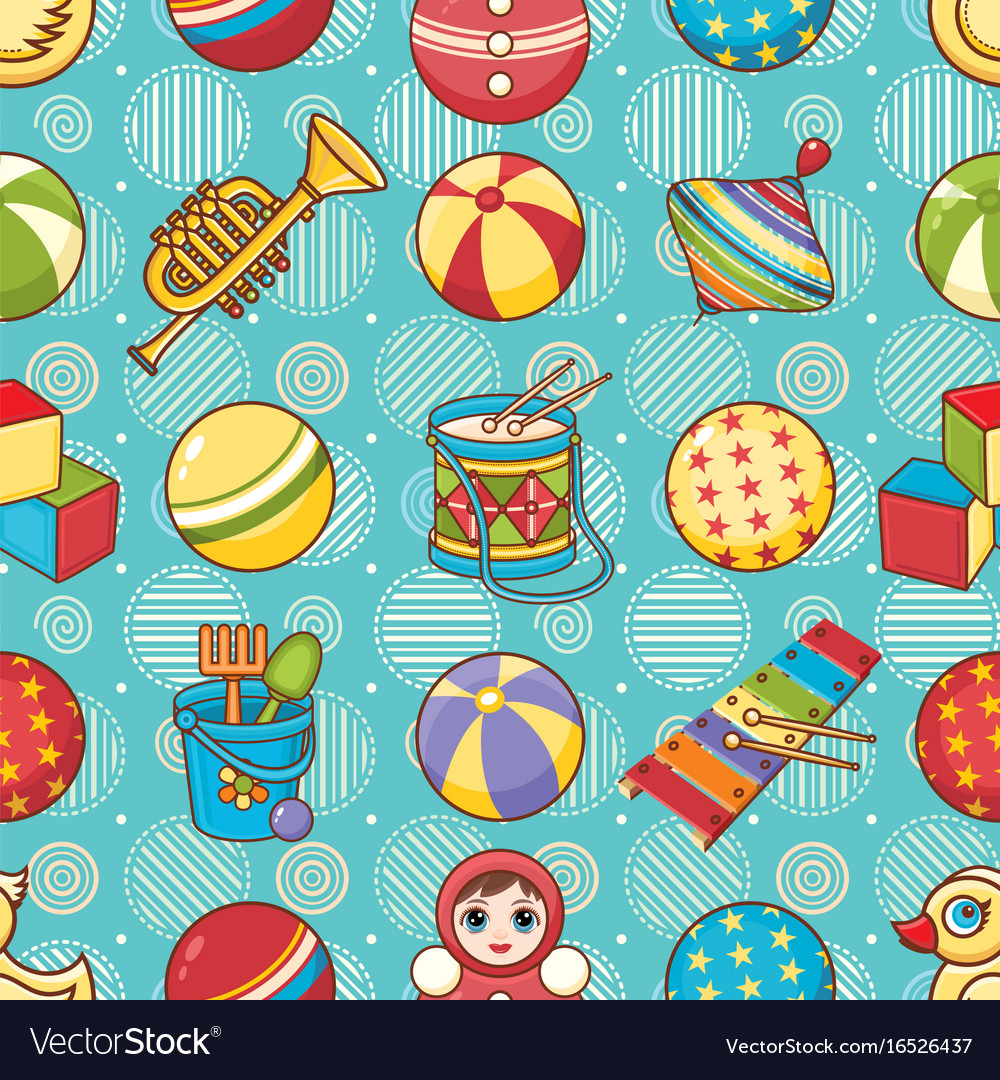 Child toy seamless pattern design element