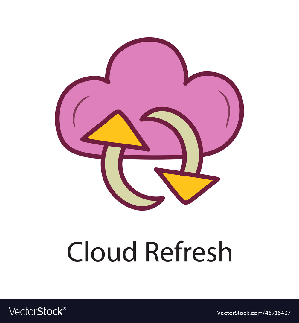 Cloud refresh fill outline icon design