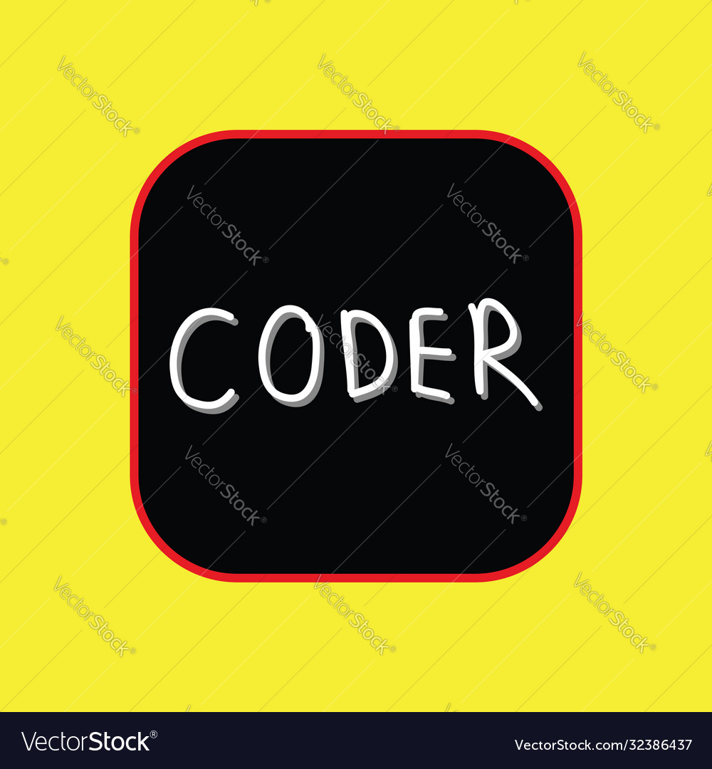 Coder sticker button