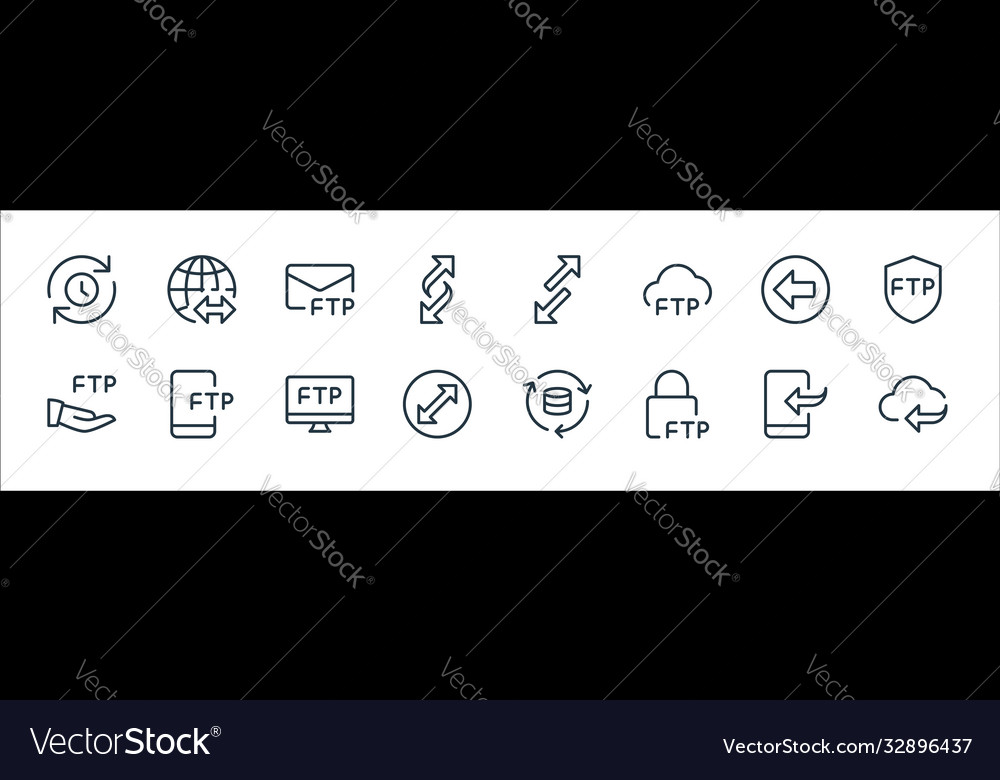 Data transfer line icons linear set quality vector image Data transfer line icons linear set quality