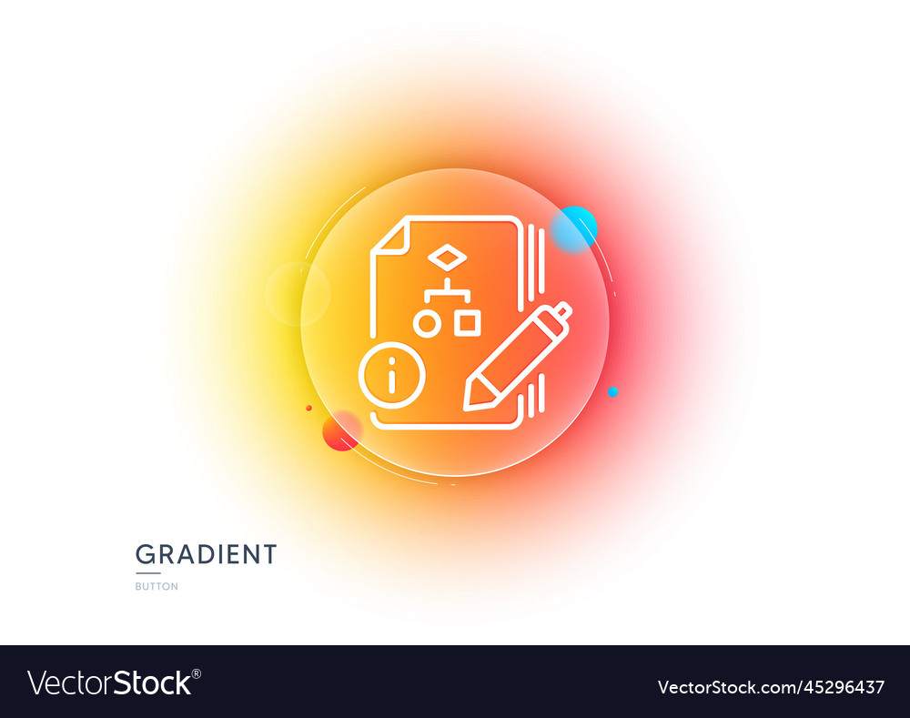 Documentation with algorithm line icon technical